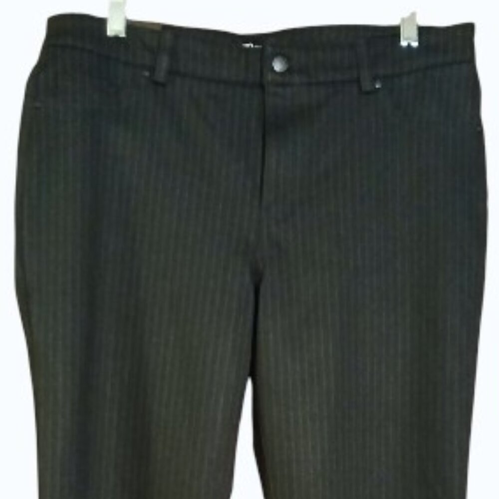 DKNY JEANS Black Pinstripe Straight Leg Ponte Trousers - Picture 4 of 12